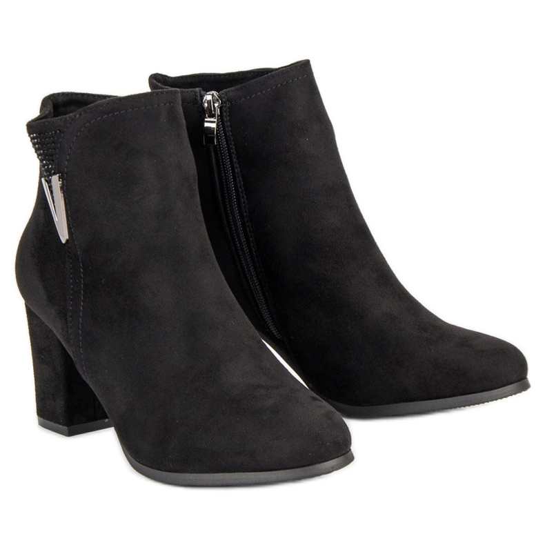 Bottines en daim noir le noir 2