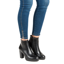 Weide Bottines noires sur le poteau le noir 2