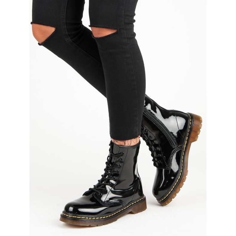 Boots Laquées Glany MCKEY le noir 1