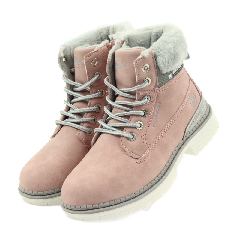 American Club Bottes américaines bottines bottes d'hiver 708122 gris rose 3 American Club Bottes américaines bottines bottes d'hiver 708122 gris rose 3