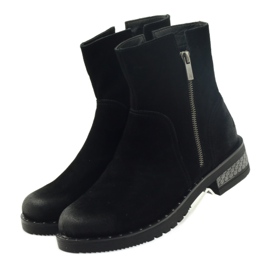 American Club Bottines américaines bottes d'hiver en daim noir 3