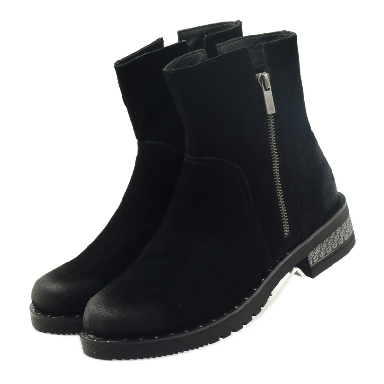 American Club Bottines américaines bottes d'hiver en daim le noir 3