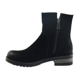 American Club Bottines américaines bottes d'hiver en daim le noir 2