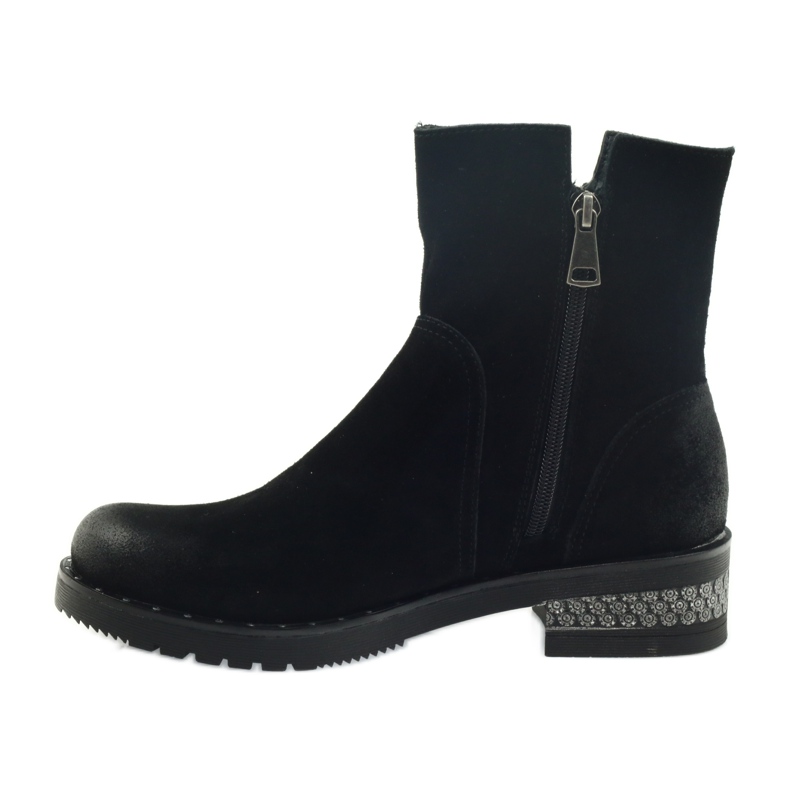 American Club Bottines américaines bottes d'hiver en daim noir 2