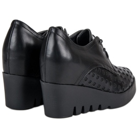 J. Star Chaussures ajourées sur un coin le noir 2