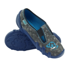 Befado chaussures pour enfants pantoufles 290y163 bleu gris 3 Befado chaussures pour enfants pantoufles 290y163 bleu gris 3