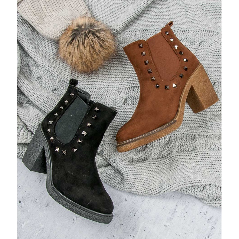 Bestelle Bottines en daim sur le poteau noir 1