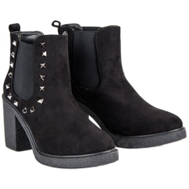 Bestelle Bottines en daim sur le poteau le noir 4