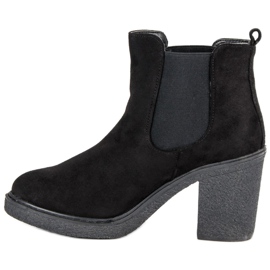 Bestelle Bottines en daim sur le poteau le noir 2