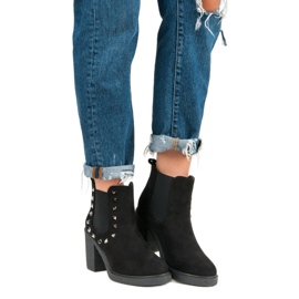 Bestelle Bottines en daim sur le poteau le noir 6