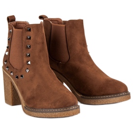 Bestelle Bottines en daim sur le poteau brun 4