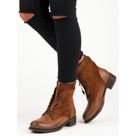 Bottes avec une fermeture éclair brun 6