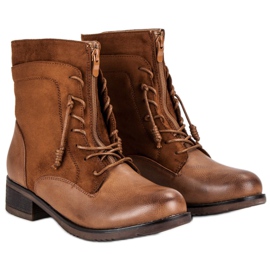 Bottes avec une fermeture éclair brun 3