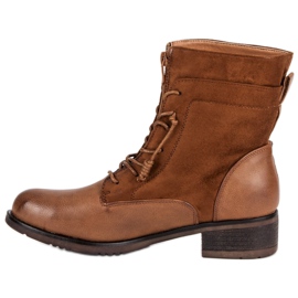 Bottes avec une fermeture éclair brun 1