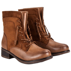 Bottes avec une fermeture éclair brun 4