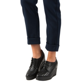 J. Star Chaussures ajourées sur un coin le noir 4