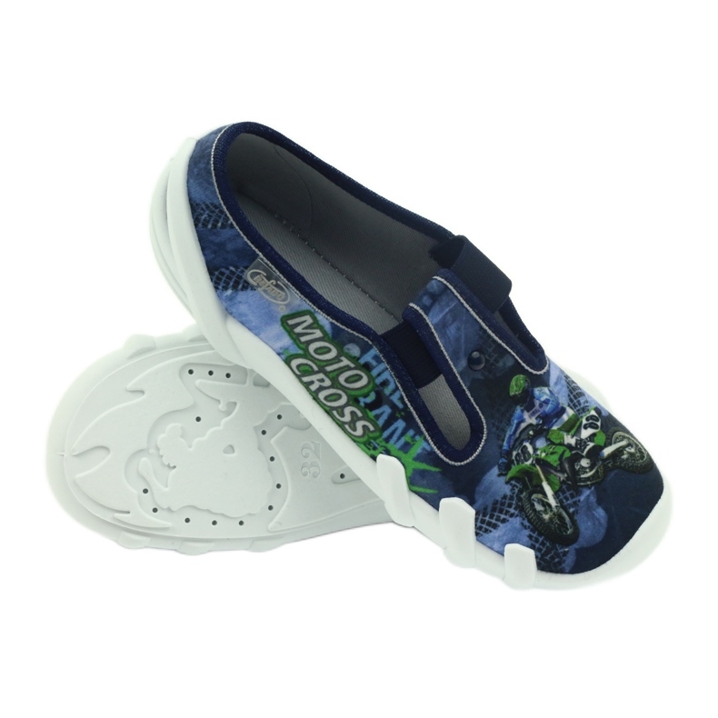 Befado chaussures pour enfants pantoufles 290y170 bleu vert bleu marine 6