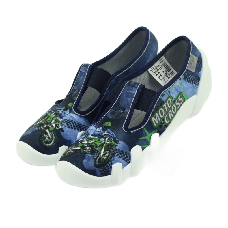 Befado chaussures pour enfants pantoufles 290y170 bleu vert bleu marine 5