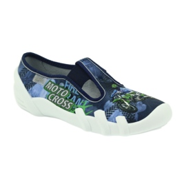 Befado chaussures pour enfants pantoufles 290y170 bleu vert bleu marine 2