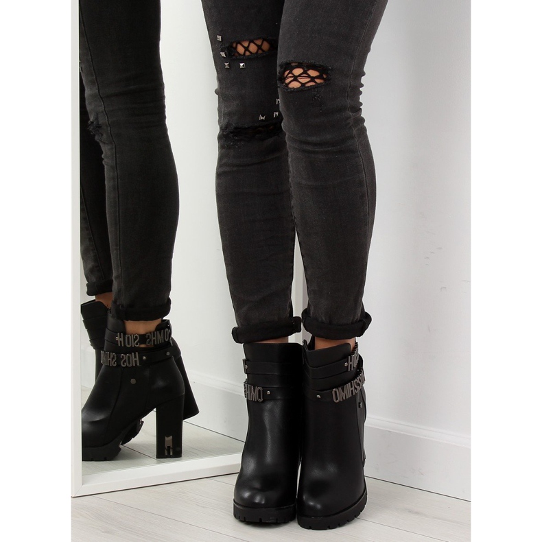 Bottines à talons noires Z122 black 2