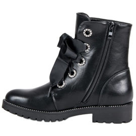 Queentina Bottes de travail le noir 1