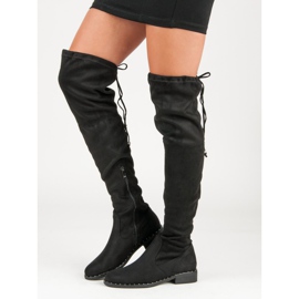 Seastar Bottines plates en daim le noir 2