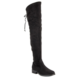 Seastar Bottines plates en daim le noir 3