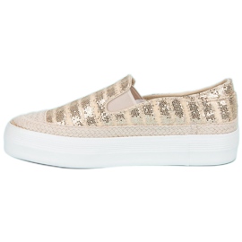 J. Star Baskets espadrilles dorées d'or 1