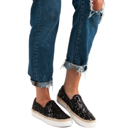 J. Star Baskets à la mode pour femmes le noir 4