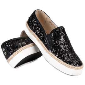 J. Star Baskets à la mode pour femmes noir 1