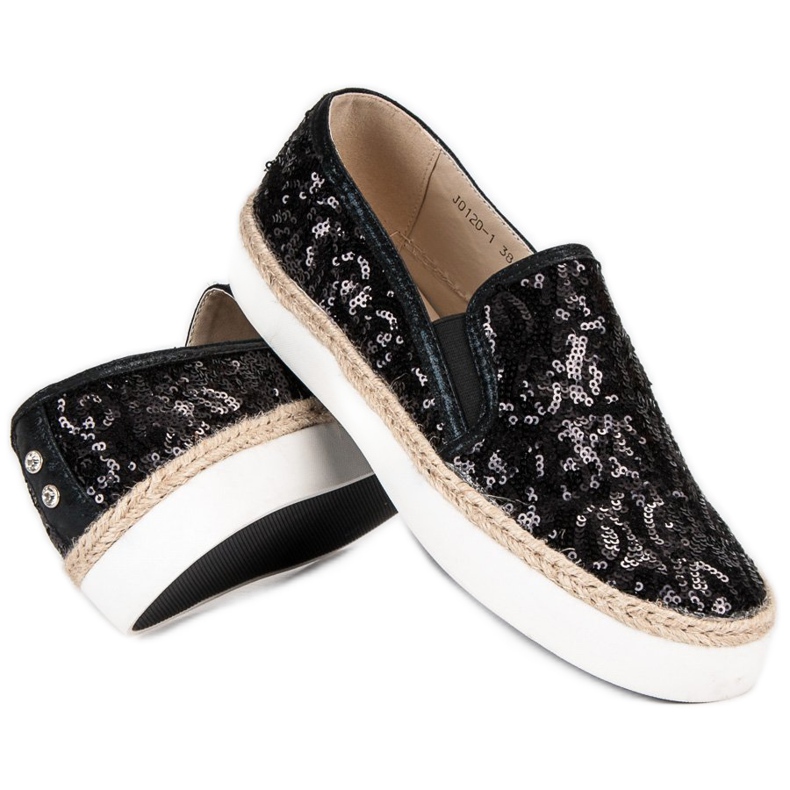 J. Star Baskets à la mode pour femmes noir 1