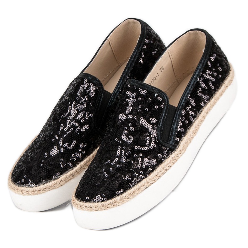 J. Star Baskets à la mode pour femmes noir 2