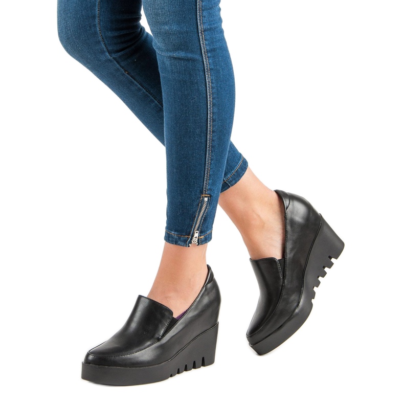 J. Star Chaussures compensées élégantes le noir 2