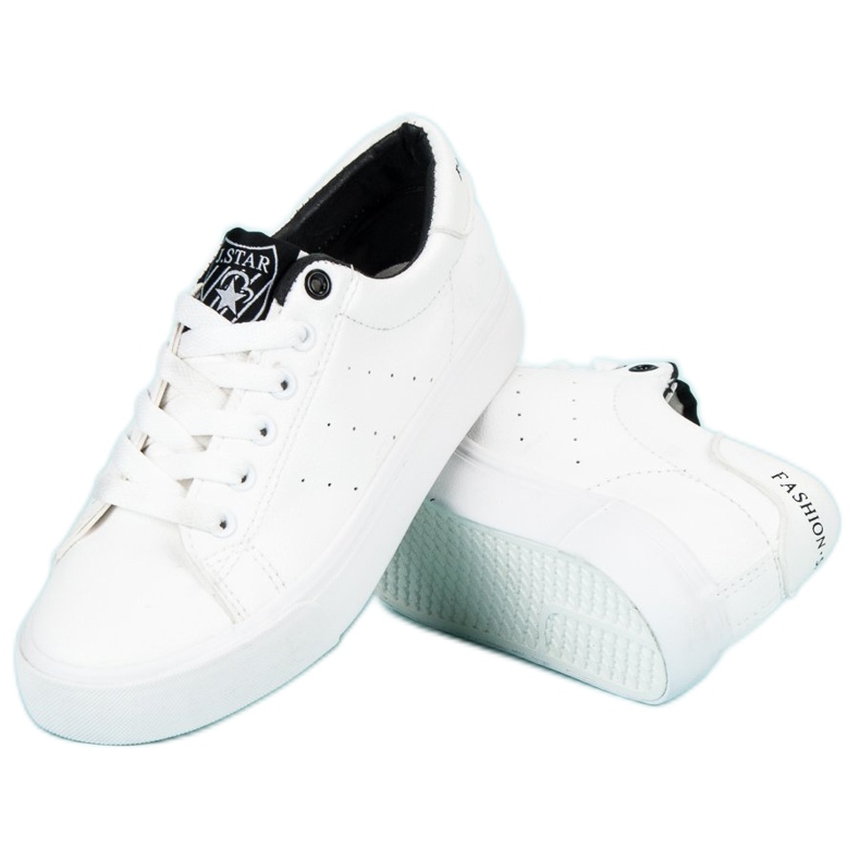 J. Star Baskets à lacets blanc 2