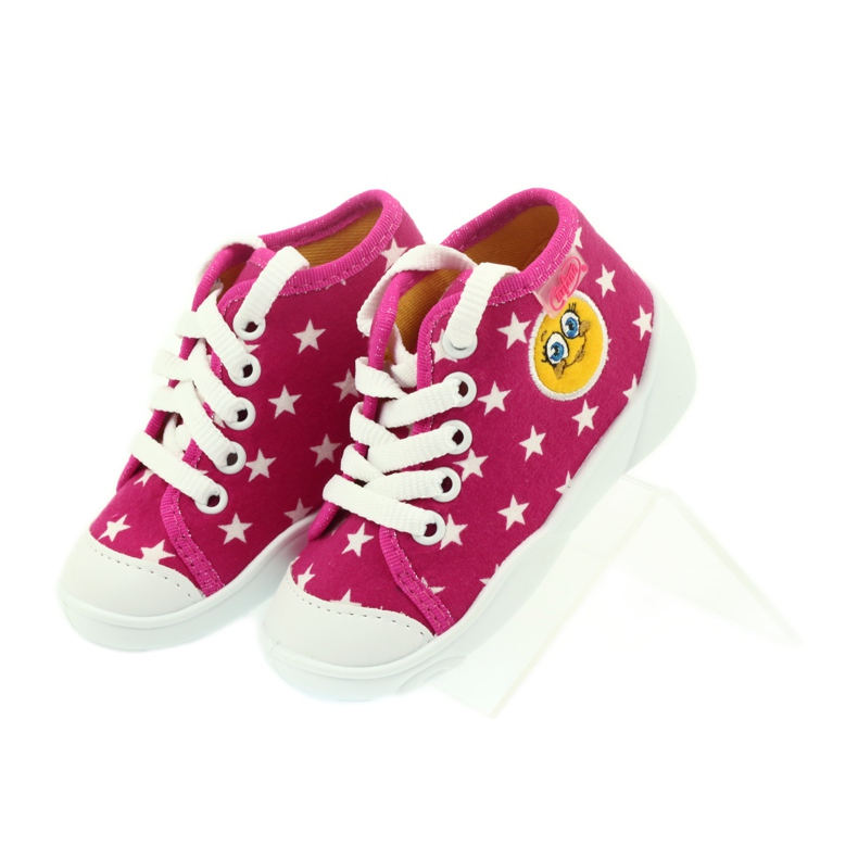 Befado chaussures pour enfants baskets pantoufles 218p055 blanc rose 4