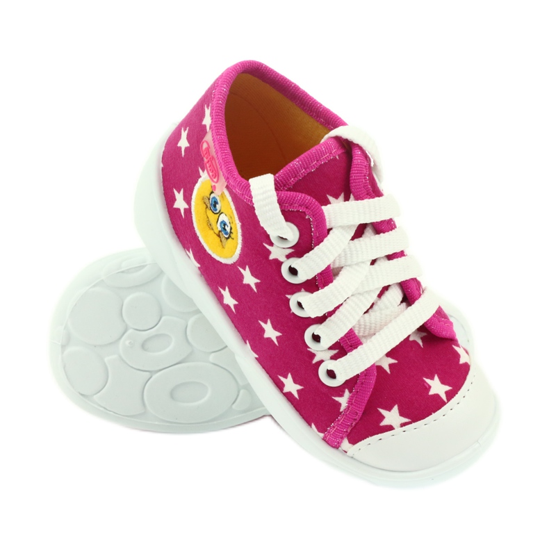 Befado chaussures pour enfants baskets pantoufles 218p055 blanc rose 3