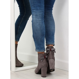 Bottines à talons grises E5120 L.GRAY 1