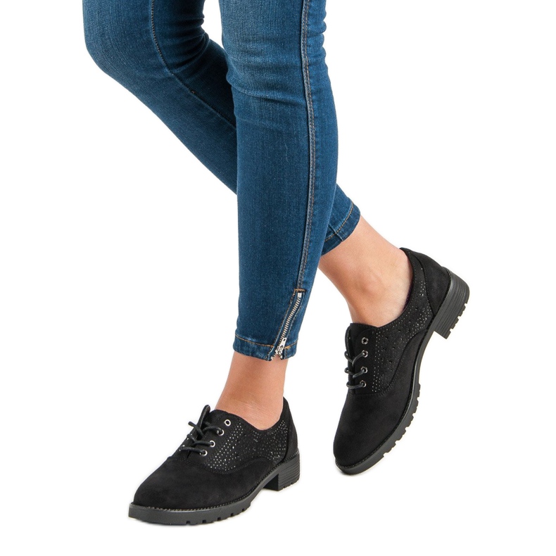 Chaussures en daim noires le noir 2