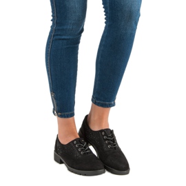 Chaussures en daim noires le noir 1