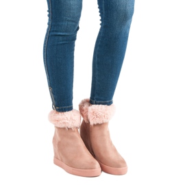 Seastar Bottines compensées roses 7