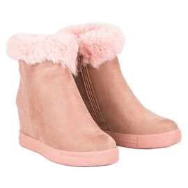 Seastar Bottines compensées roses 6