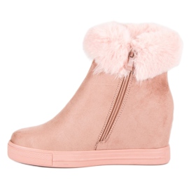 Seastar Bottines compensées roses 4
