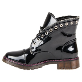 Lucky Shoes Ouvriers vernis le noir 1