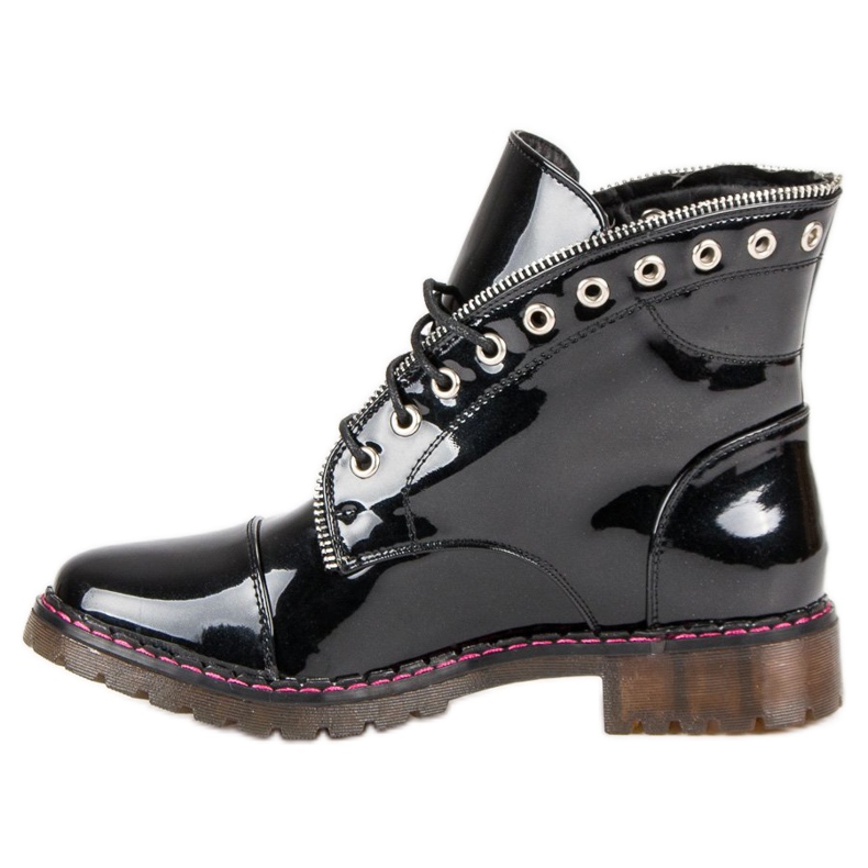 Lucky Shoes Ouvriers vernis le noir 1