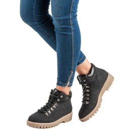 Bestelle Les trappeurs feutrés à la mode le noir 1 Bestelle Les trappeurs feutrés à la mode le noir 1