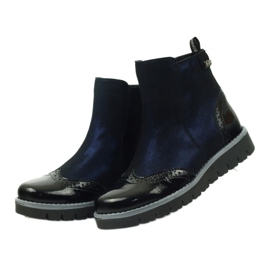 Bottines isolées Ren But 4379 bleu marine le noir 5