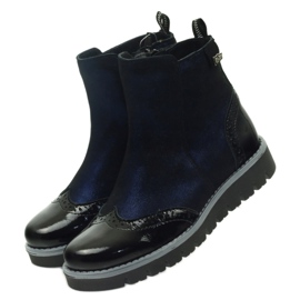 Bottines isolées Ren But 4379 bleu marine noir 4