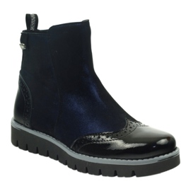 Bottines isolées Ren But 4379 bleu marine noir 1