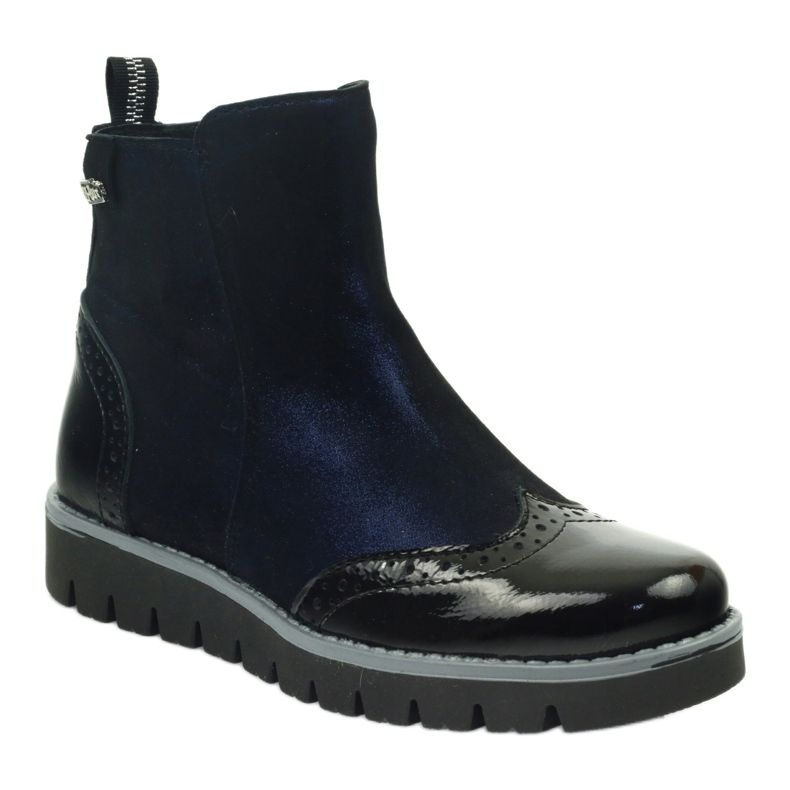 Bottines isolées Ren But 4379 bleu marine noir 1