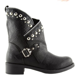 Boots noires à tige ajourée 7166-PA noir le noir 1
